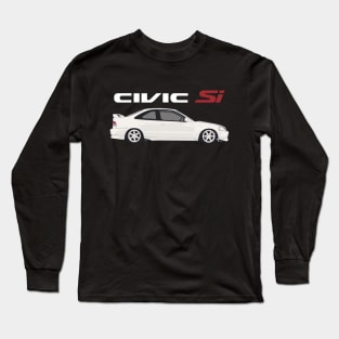 Civic SI 99 WHITE COUPE ON VOLK RAYS Long Sleeve T-Shirt